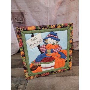 Fall harvest scarecrow pumpkin apple farm wall‎ art decor